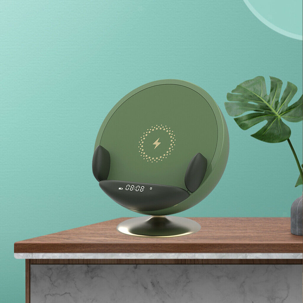 Alarm Clock Bluetooth Speaker Desktop Wireless Bedroom Charger Phone Bracket