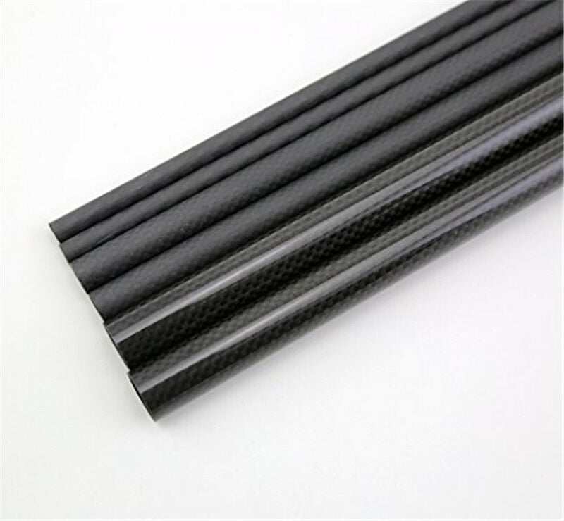 3K Roll Wrapped 17mm Carbon Fiber Tube 15mm x 17mm x 500mm Glossy or Matt for RC