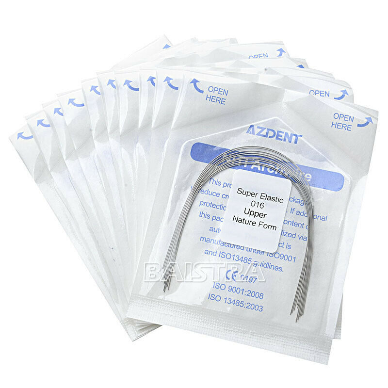 100X AZ Dental Orthodontic Super Elastic Round Nature Niti Arch Wire 016 Upper