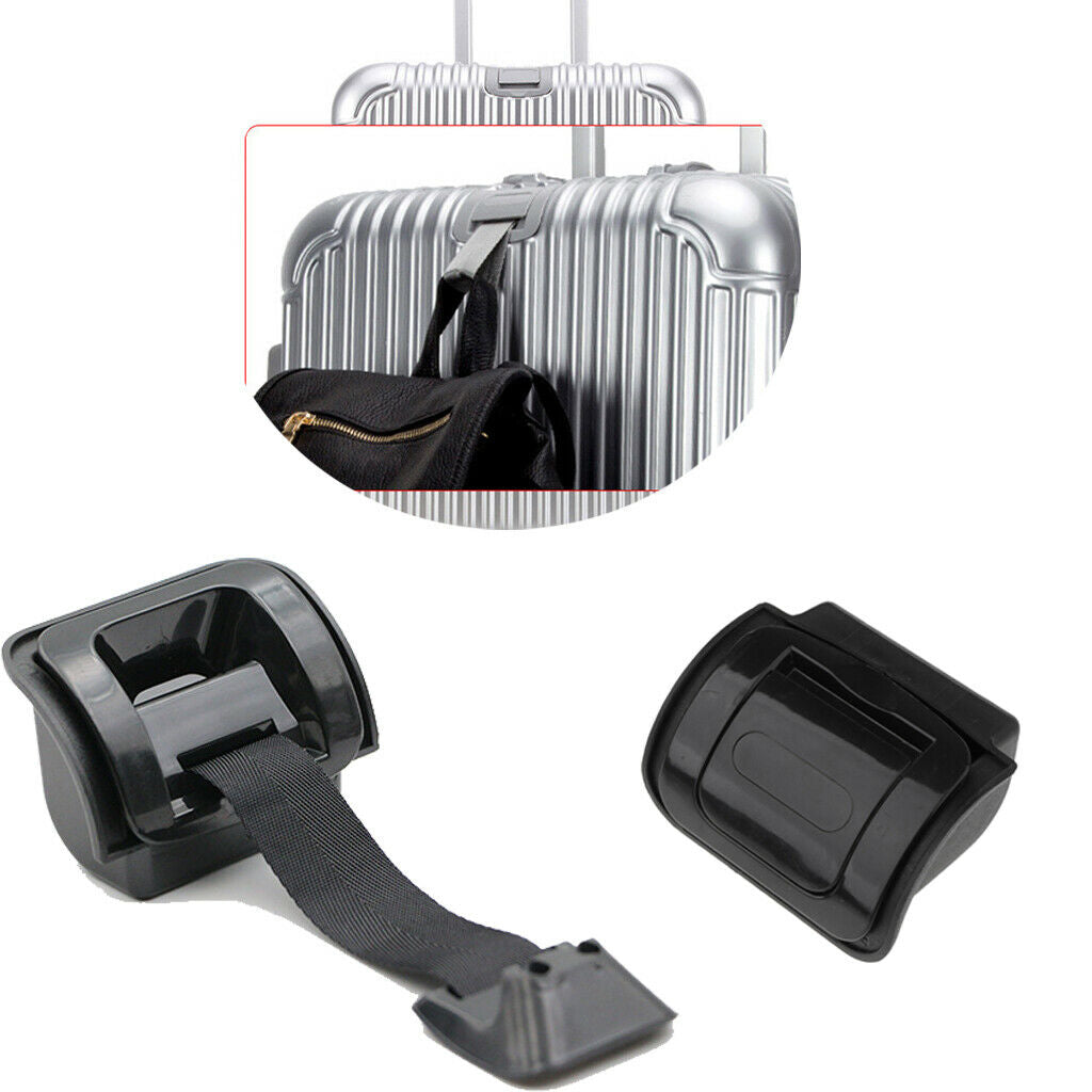 Durable Black Travel Suitcase Luggage Bag Strap Belt Holder Hang Hook Clip