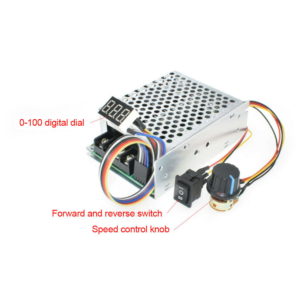 DC 10-55V Motor Speed Controller 60A CW CCW Reversible Adjustable Switch  @