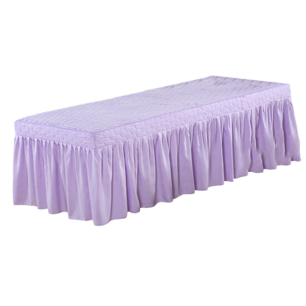 Massage Table Skirt Beauty Bed Cover Valance Sheet  Light Purple