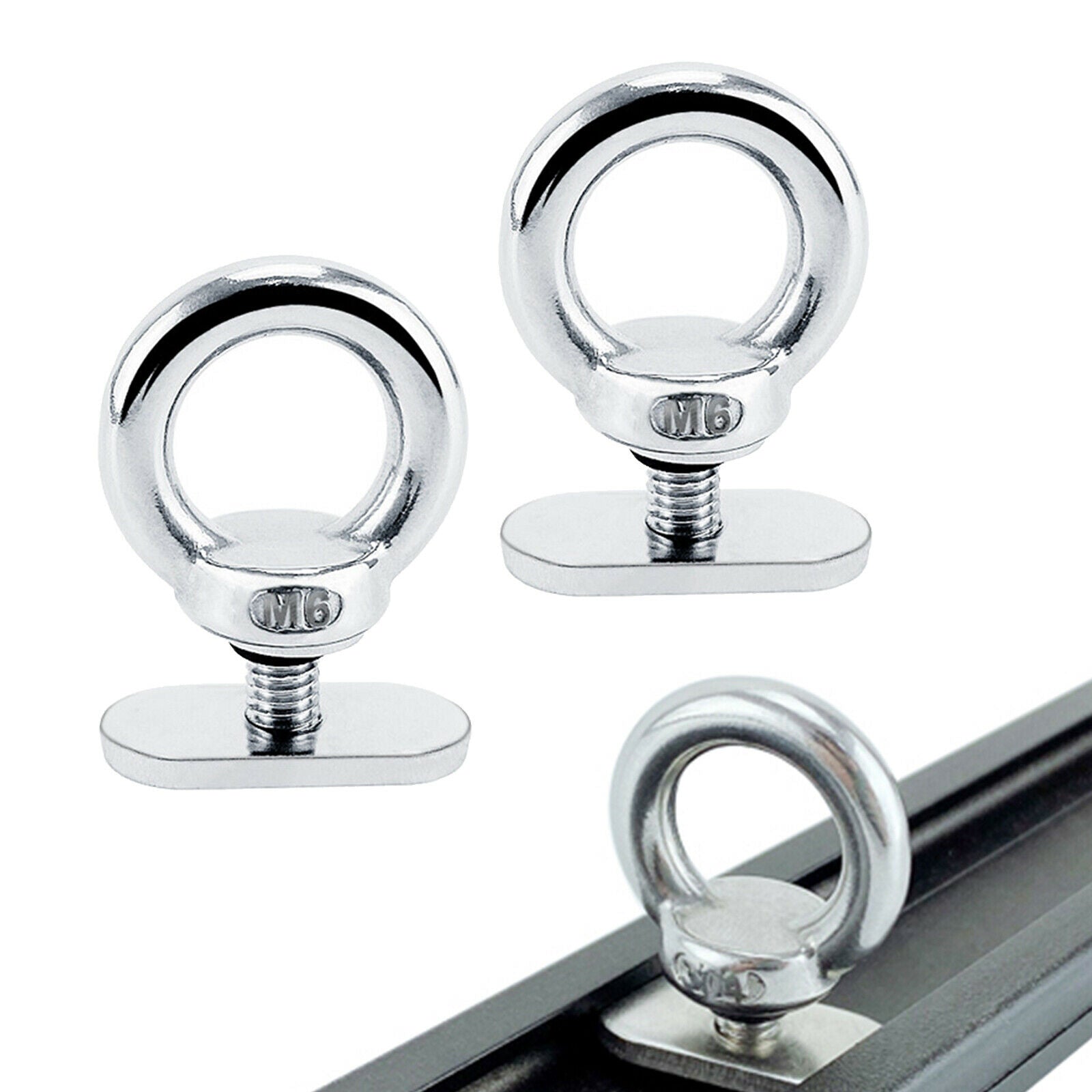2x 304 Stainless Steel Marine Boat Kayak Canoe Eyelet Screws Retainer Eyelet