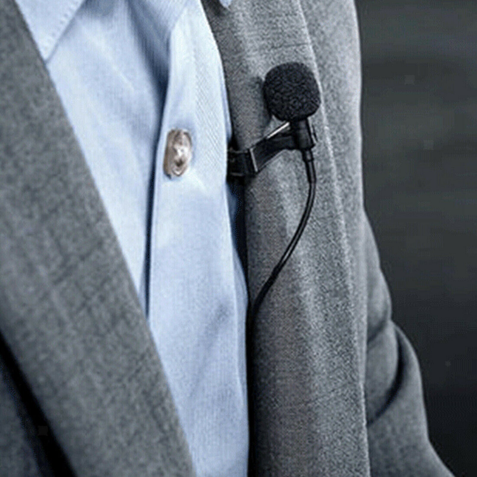 Lapel Mic Stereo 3.5mm   Gauge Condenser Recording Lavalier Microphone