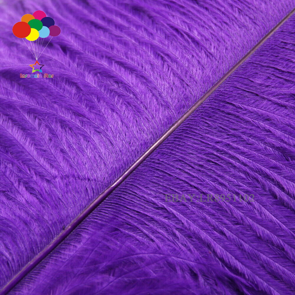 6-8" Purple Ostrich Feathers 100 pcs by the Dozen Perfect for Small Centerpieces