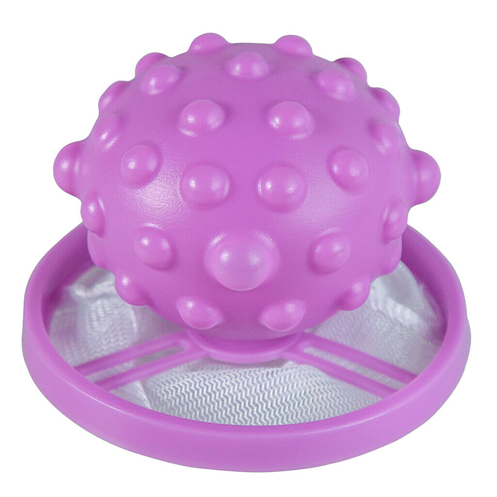 2X Reusable Floating Pet Fur Catcher Laundry Lint Pet Hair Remover C-Purple