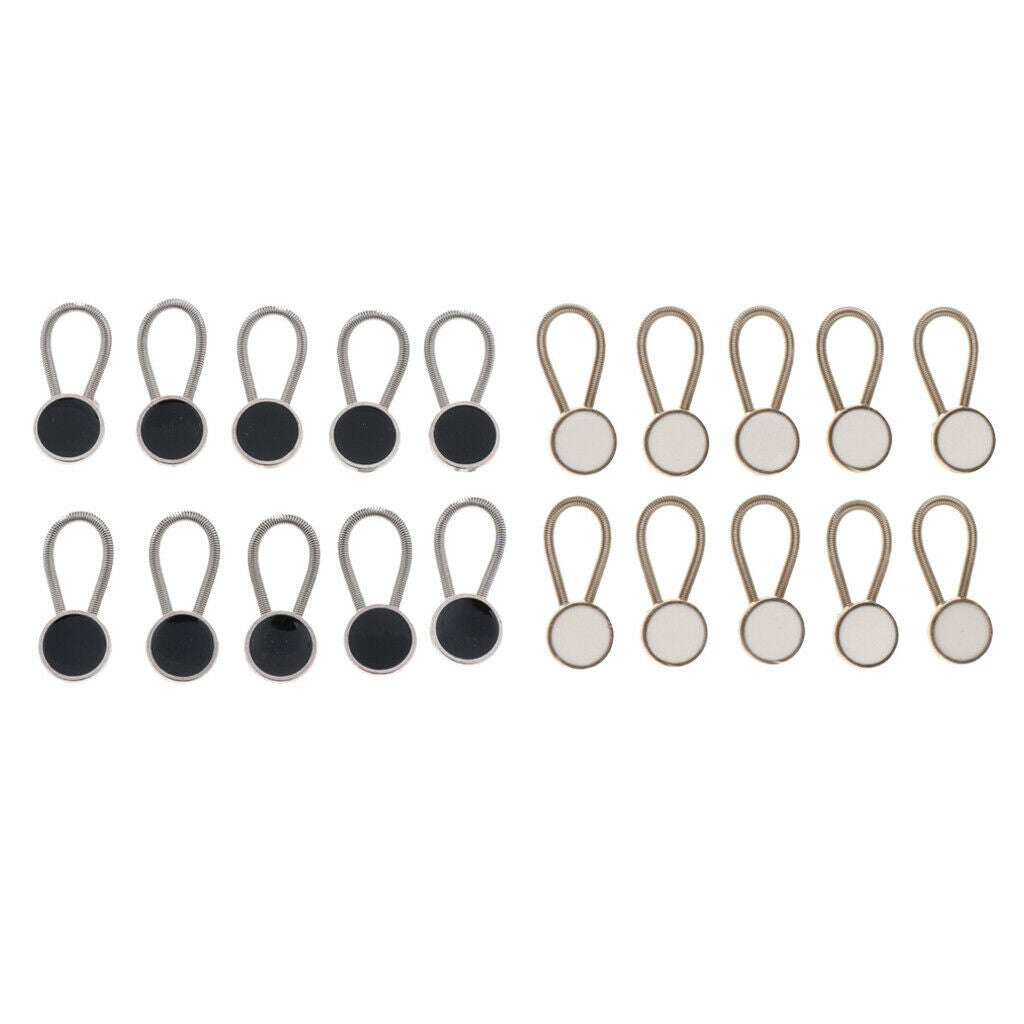 20x Metal Collar Button Extender Womens Suits Jeans Trouser Black, White