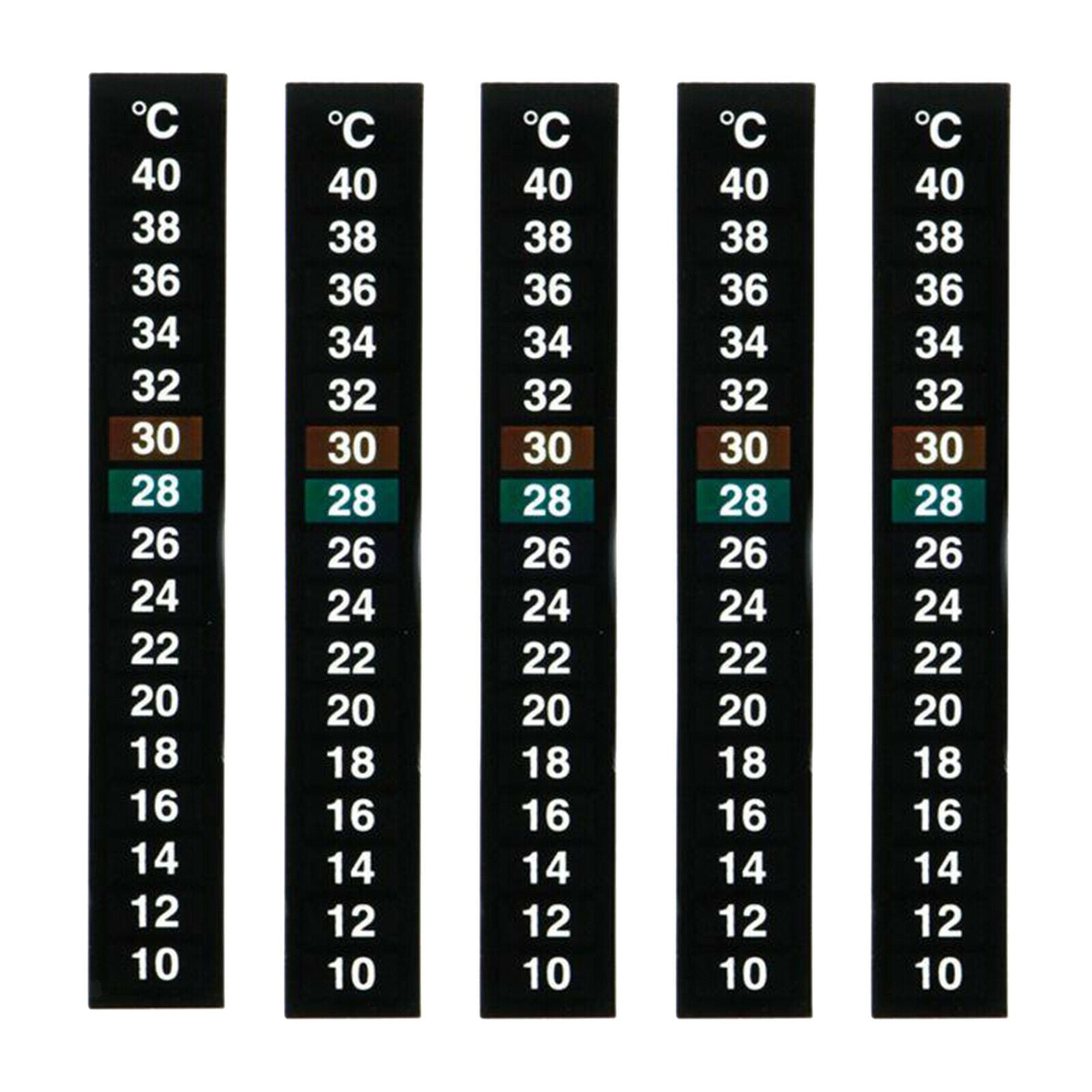 5pcs Thermometer Strip, Adhesive Strip Thermometer, Aquarium Thermometer