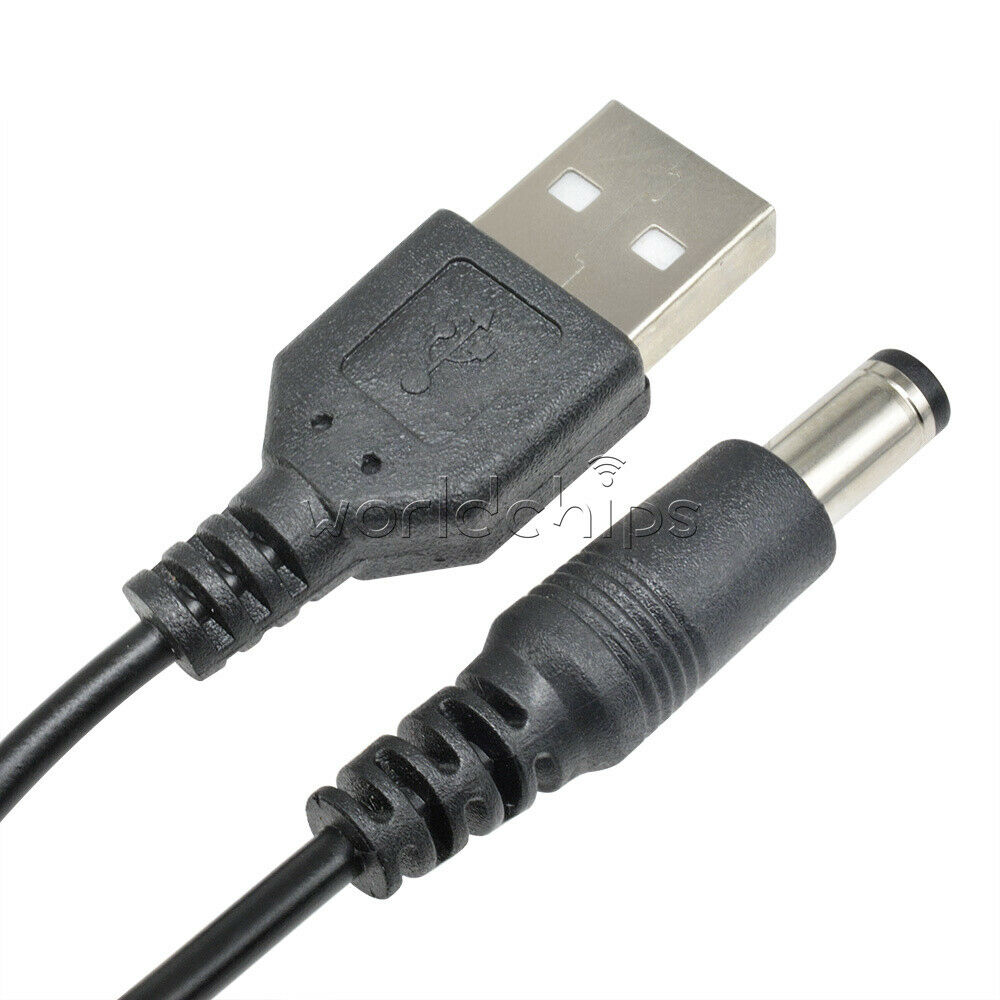 2pcs USB 2.0 to DC 5.5mm X2.5mm USB to power line Cable MCU Power supply