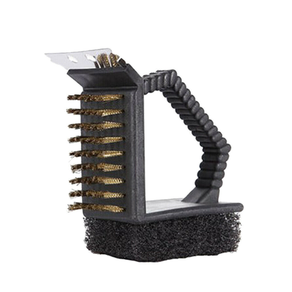 3-In-1 Barbecue BBQ Brush Tool Cleaning Brush Camping Grill Cleaner Scourer