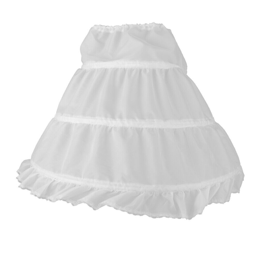 White Kids Girls Flower Girls Petticoat Crinoline Underskirt Slips Skirt