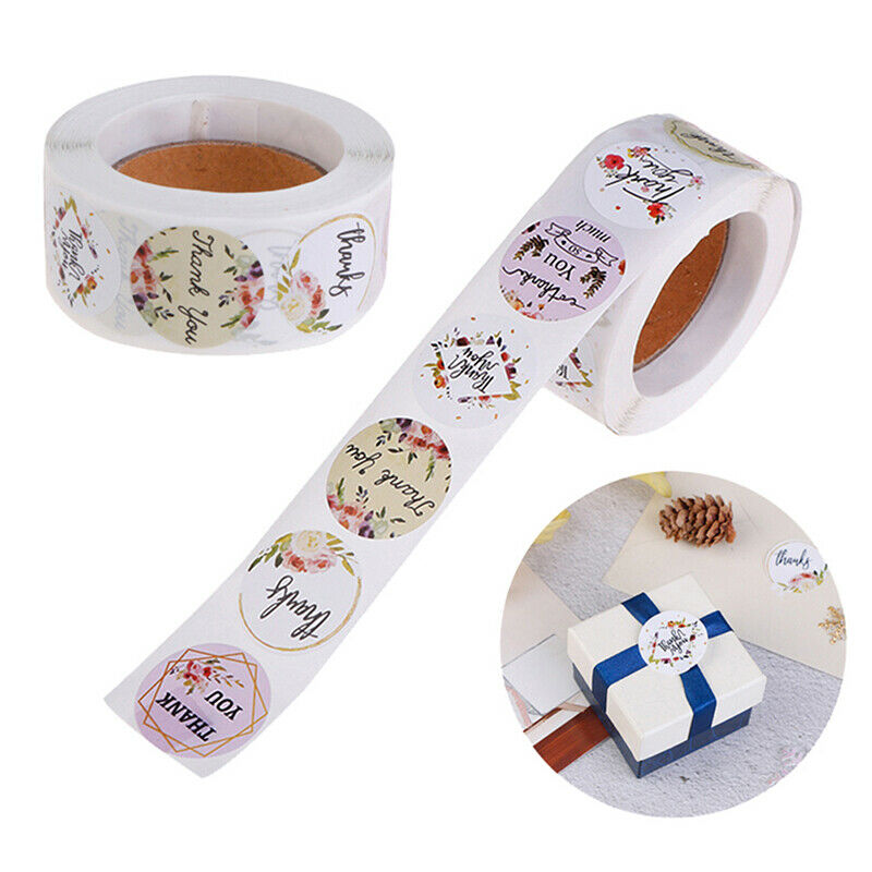 500 Pcs/Roll Round Thank You Stickers Seal Labels  Stickers Labels for Pa.l8