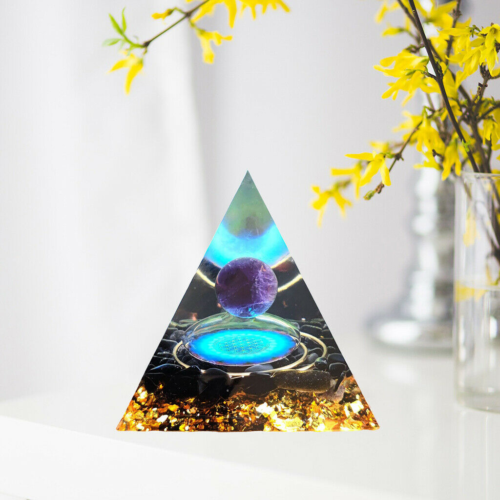 Natural Decorative Handmade Amethyst Pyramid Crystal Sphere Home Ornament