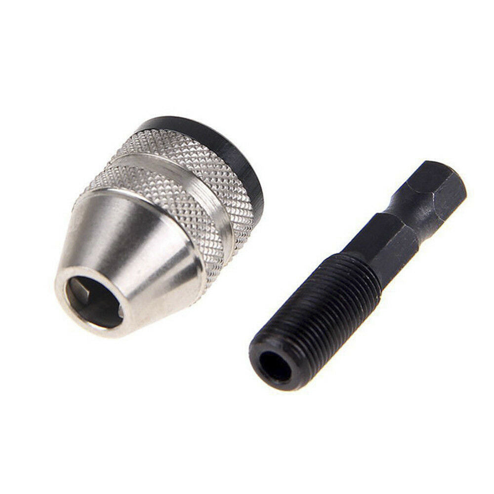 1/4" Keyless Drill Bit Chuck Hex Shank Adapter Converter Quick Change 0.3-3.9mm~