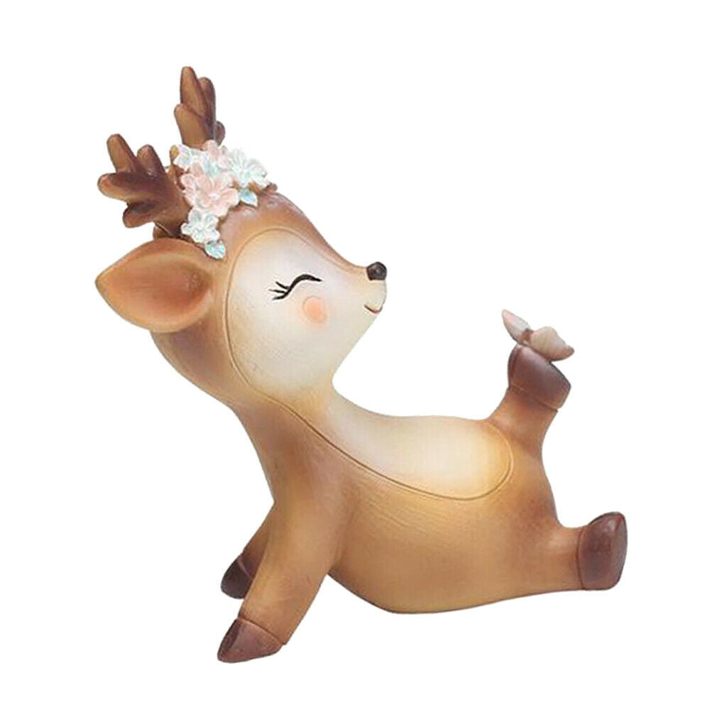 Mini Simulated Deer Ornaments Home Garden Car Decoration Ornament Naughty