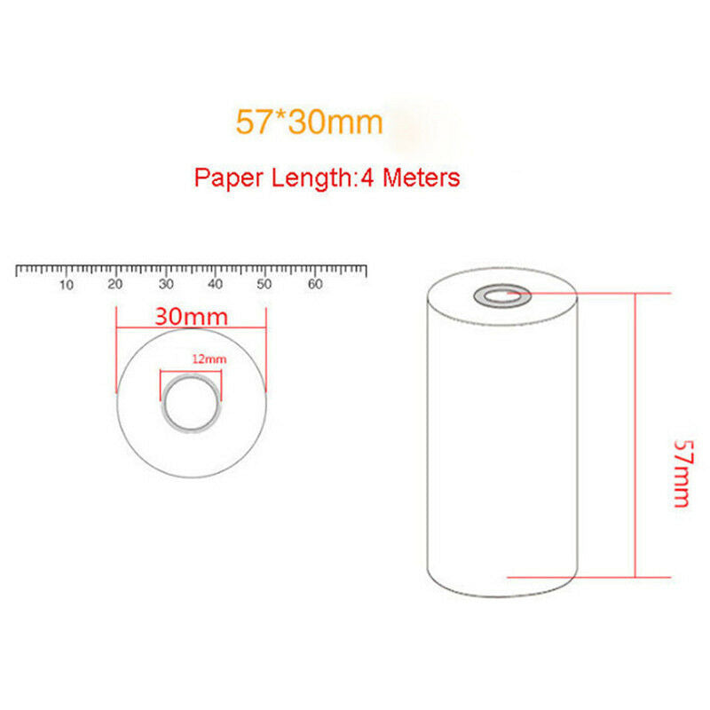 5PCS 57x30mm Thermal Receipt Paper Roll For Mobile POS 58mm Thermal Print.l8