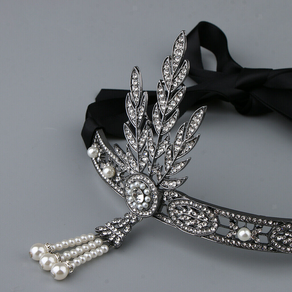 2Pcs 1920s Flapper Headband Great  Headpiece Retro Hair Accessories