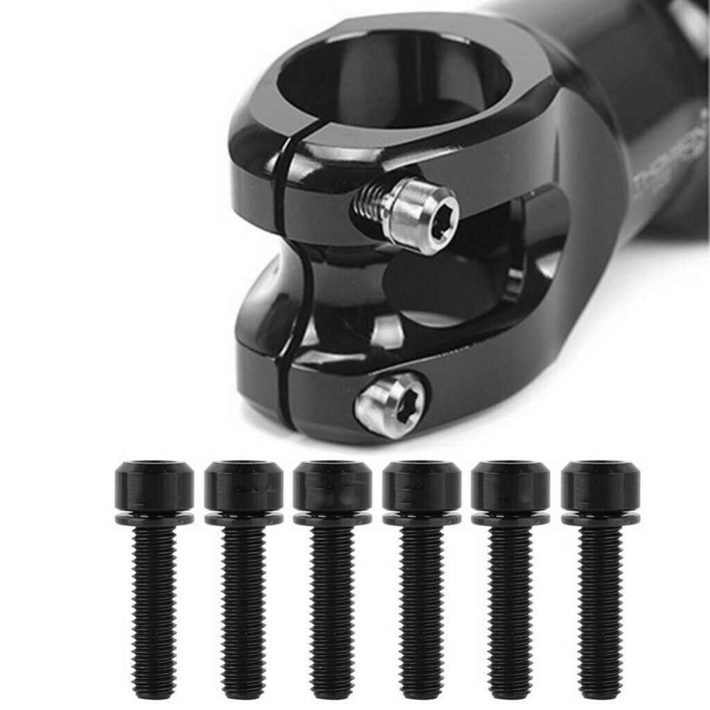 6Pcs Bike Stem Titanium Bolt Screw with Gasket for Mountain Bicycle Stem