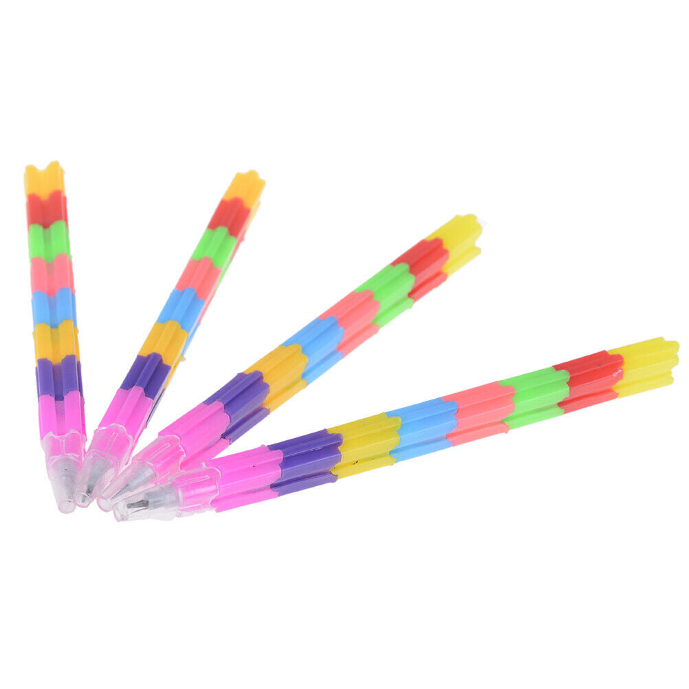 4 pcs/bag Creative rainbow multi-function building block pen pencil 8 knots Qx