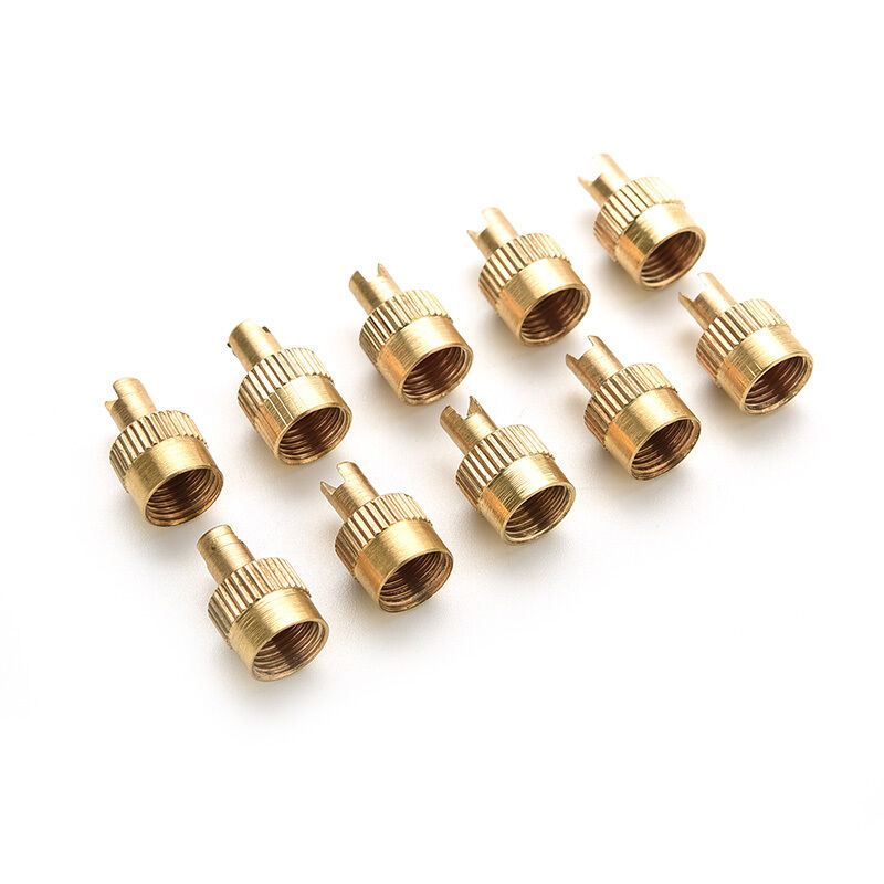 10pcs Chrome Metal Slotted Head Valve Stem Caps With Core Remover Tool Ca.l8