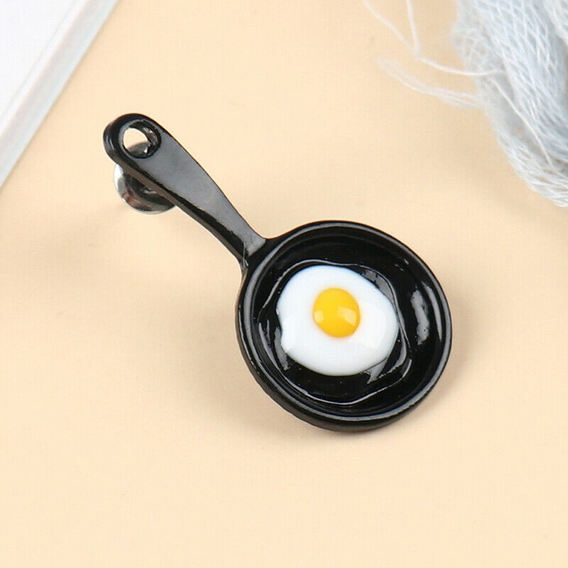 1 Pair Fashion Dissymmetry Small Shovel Fried Egg Earrings Cute EarringsS TH
