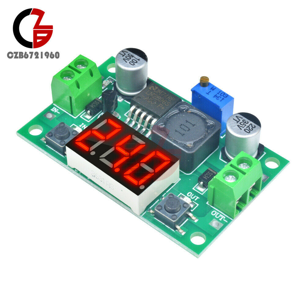 DC--DC Buck Step Down Converter Module LM2596 Voltage Regulator + Led Voltmeter