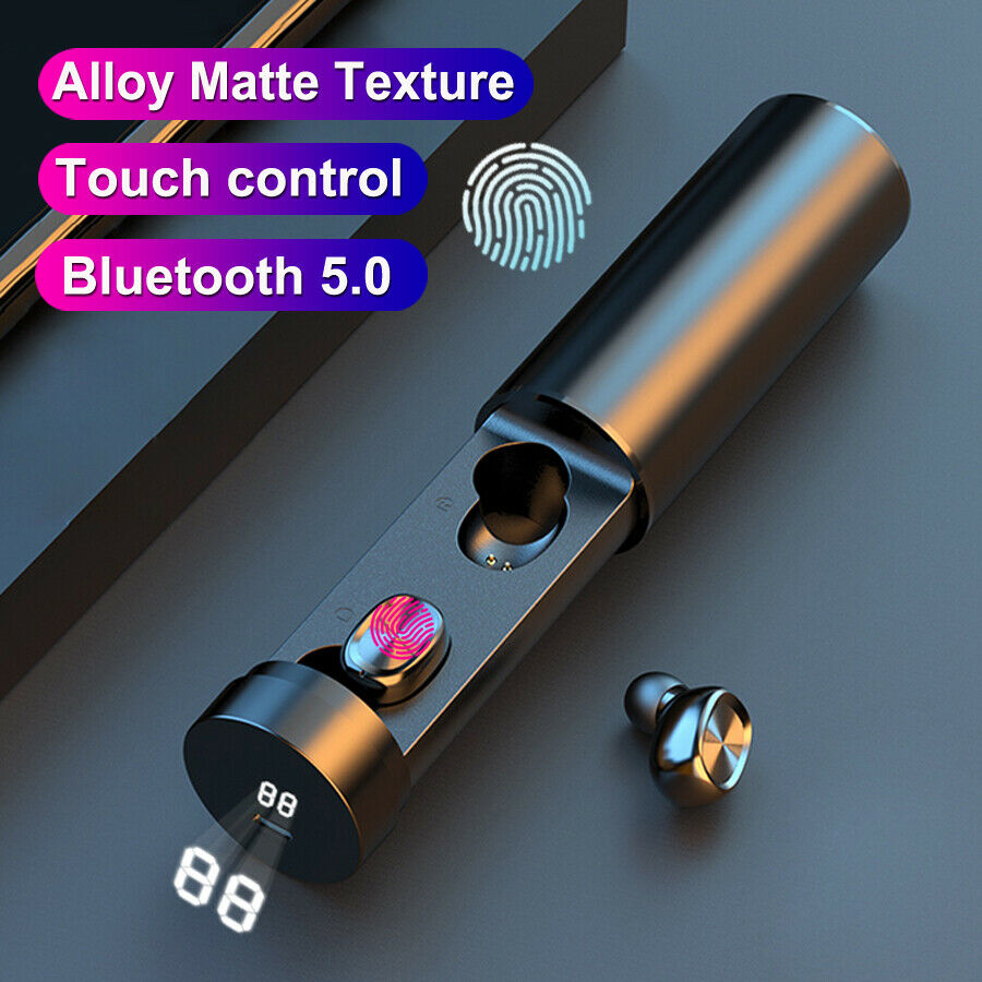Bluetooth 5.0 Headset Wireless Earbuds Stereo Headphones Smart Touch Control