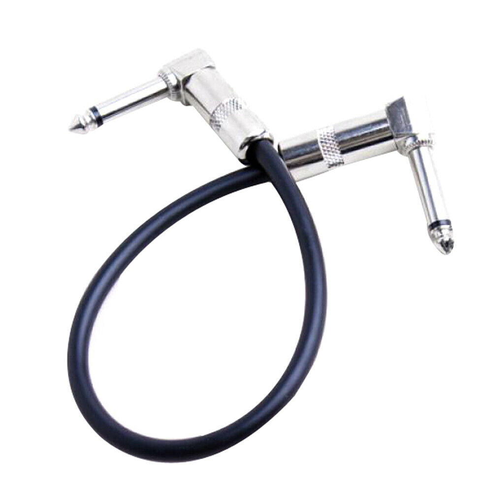 1/4 '' Right Angle Black Guitar Lead Patch Leads Pedal Effects Cables 12
