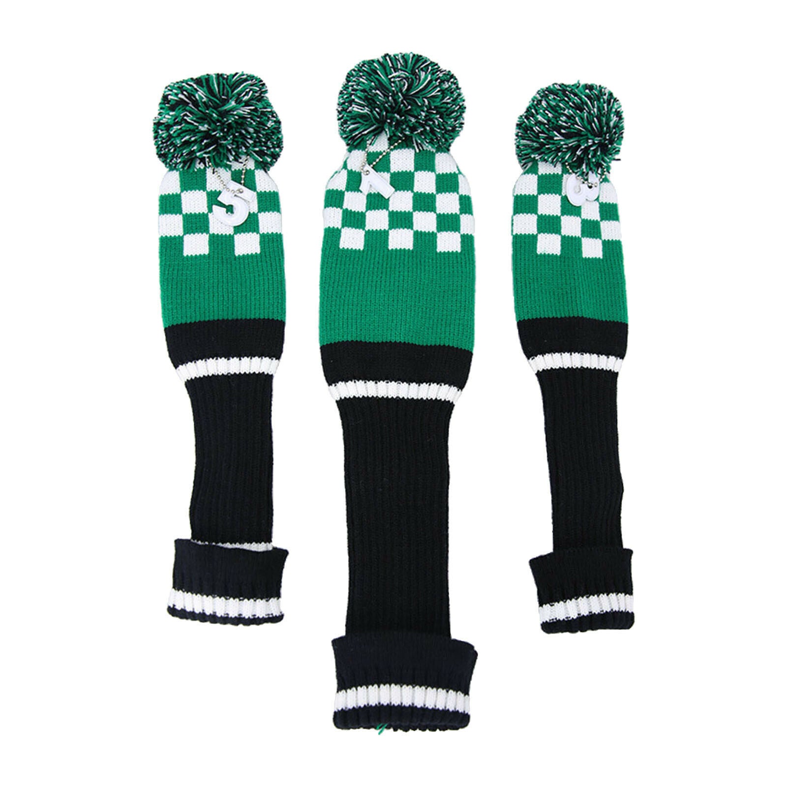 Knit Wood Golf Club Covers Knitted No. Tags 1 3 5 for Fairway Woods Driver