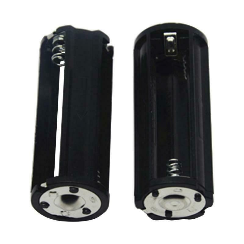 Cylindrical AAA Battery Holder Plastical Box Case Black Flashlight Torch