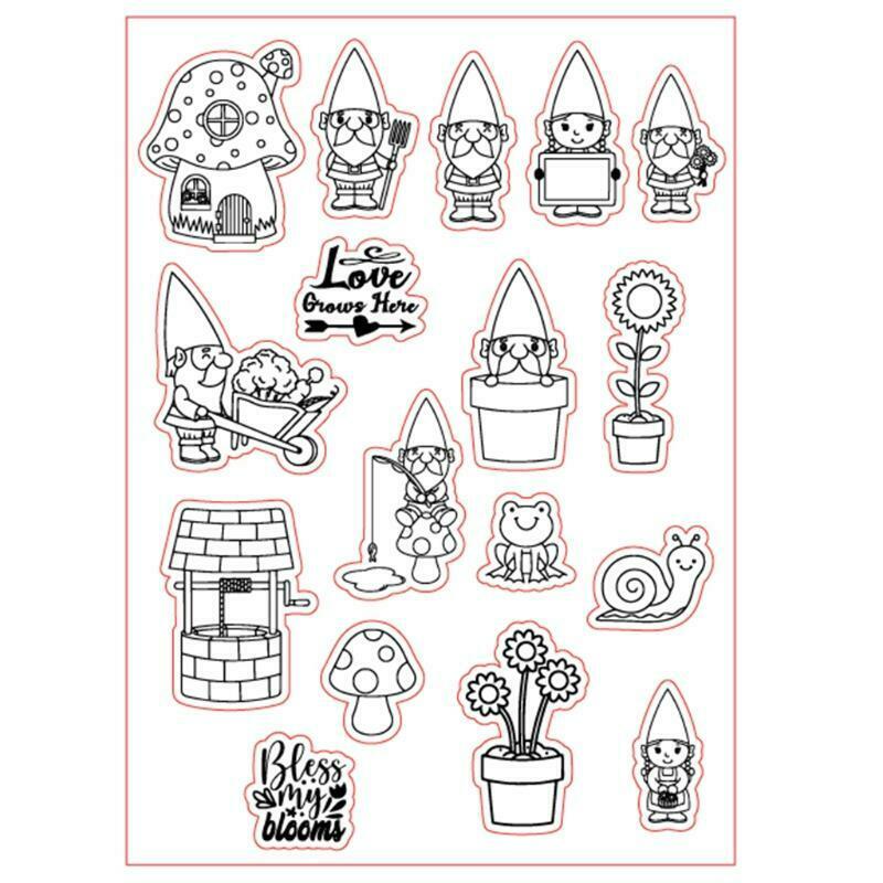 Happy Gnome Silicone Clear Seal Stamp DIY Scrapbook Embossing Photo Album Decor