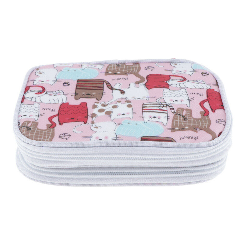 Crochet Hook Case Organiser Empty, Printed Cats Knitting Needle Storage Bag