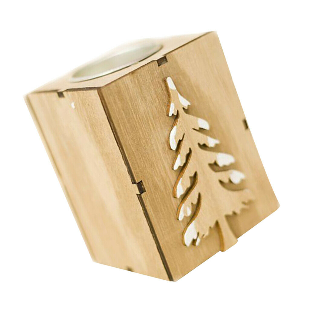 Christmas Wood Tealight Candle Holder/Wooden Candlestick Home Decor Tree