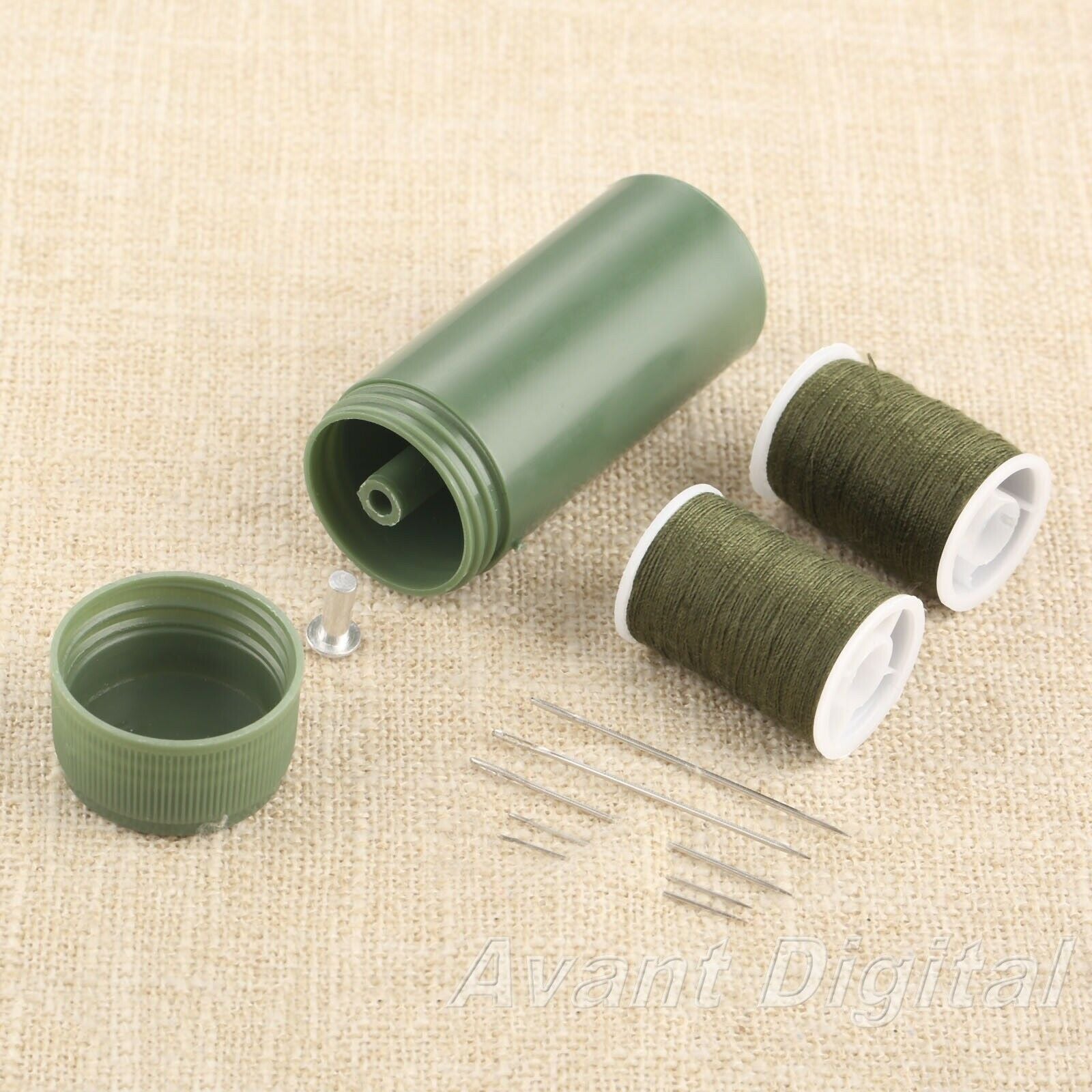 Portable 3 in 1 Mini Travel Household Sewing Kit Tube Needles Spools 6.7*2.5cm