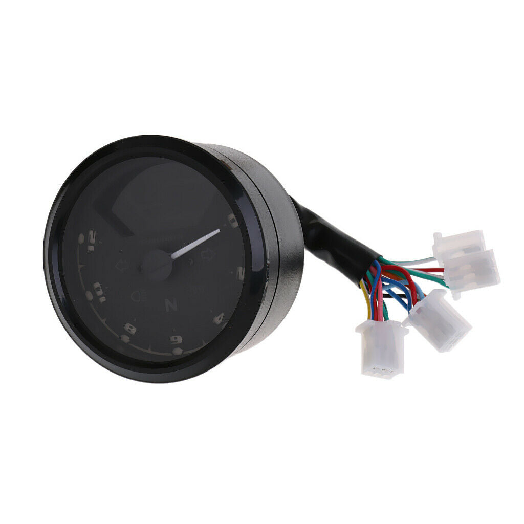 Universal 12000 RPM LCD Digital Speedometer with Odometer Tachometer Gauge 199