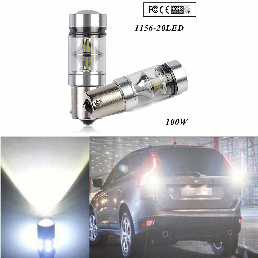 1Pc White P21W BA15s 1156 LED Canbus Backup Reversing Light Reverse Lamp 12V