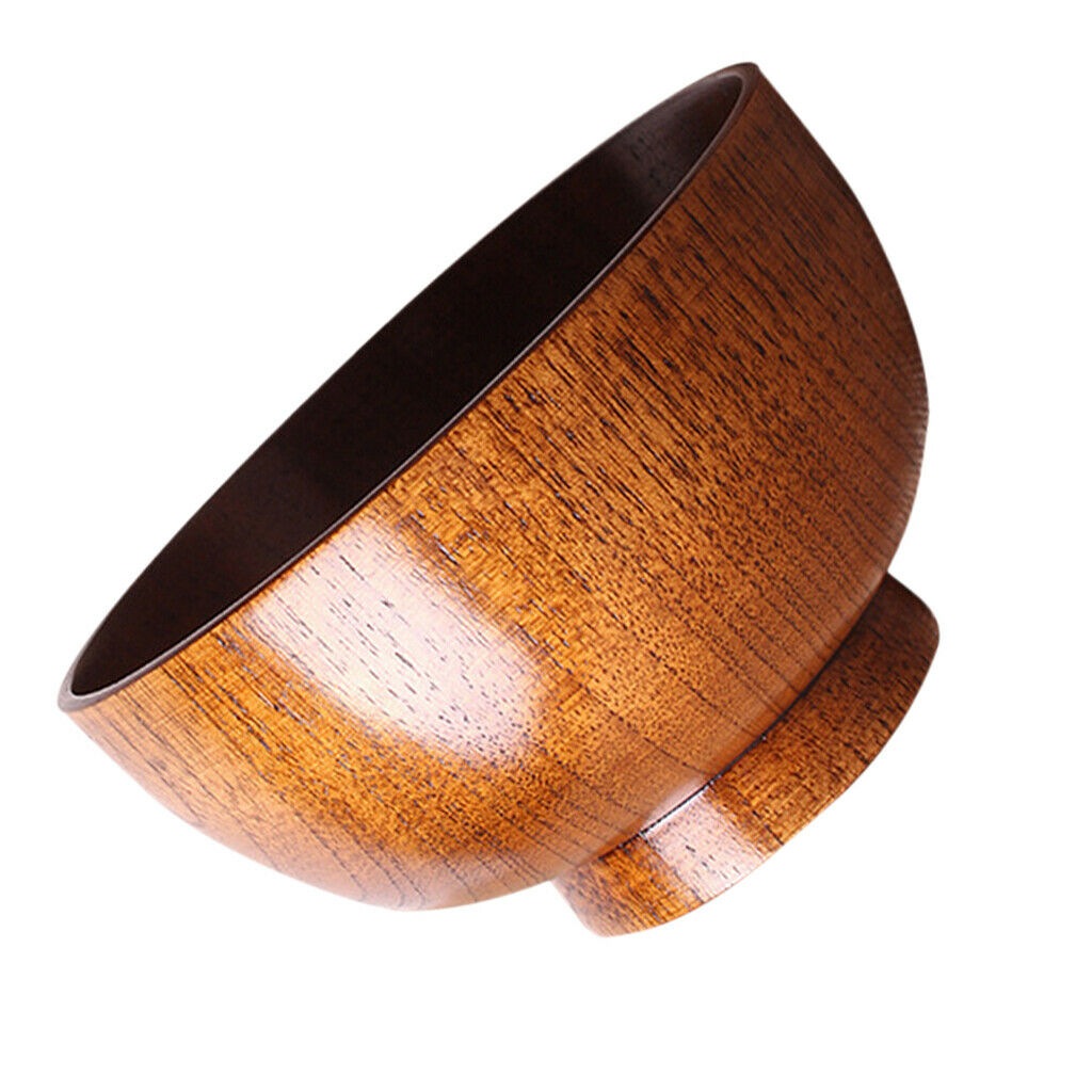 2pcs Wooden Kids Soup Bowl Tableware Snack Container Food Serving Bowl