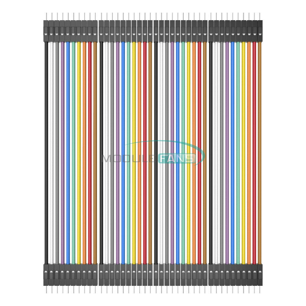 40pcs Male to male Dupont Wire Cables Jumper 10cm 2.54MM 1P For Arduino  MF