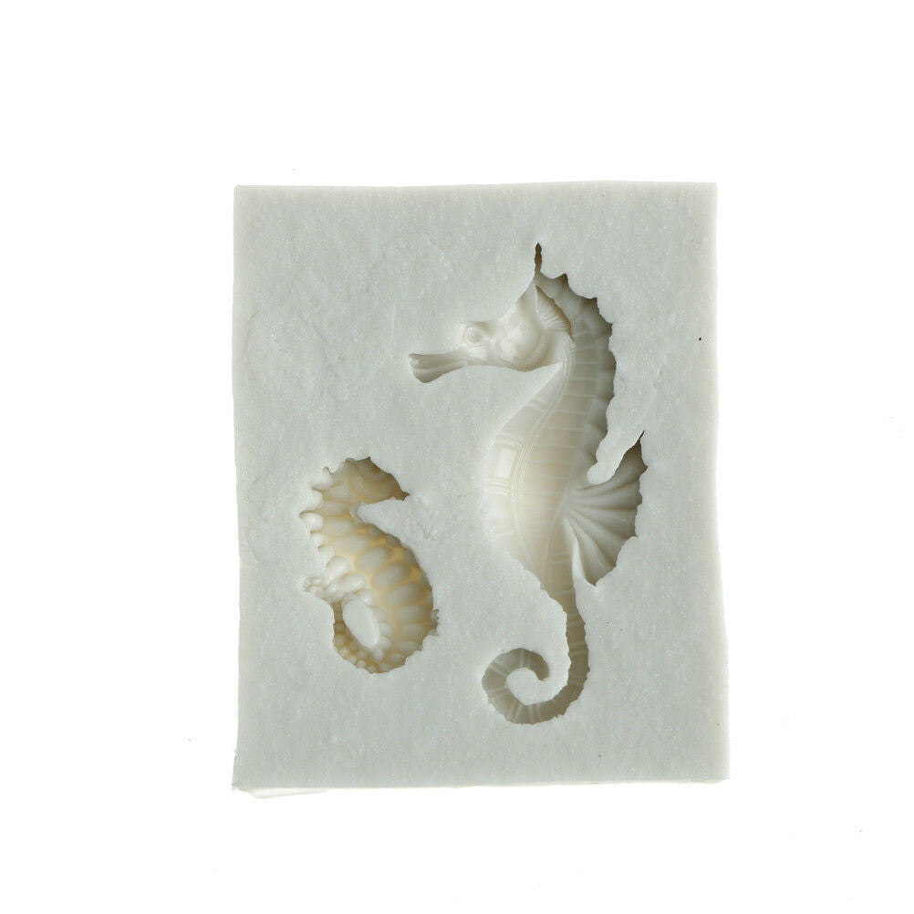 sugarcraft sea horse silicone mold fondant mold cake decor tool chocolate .l8