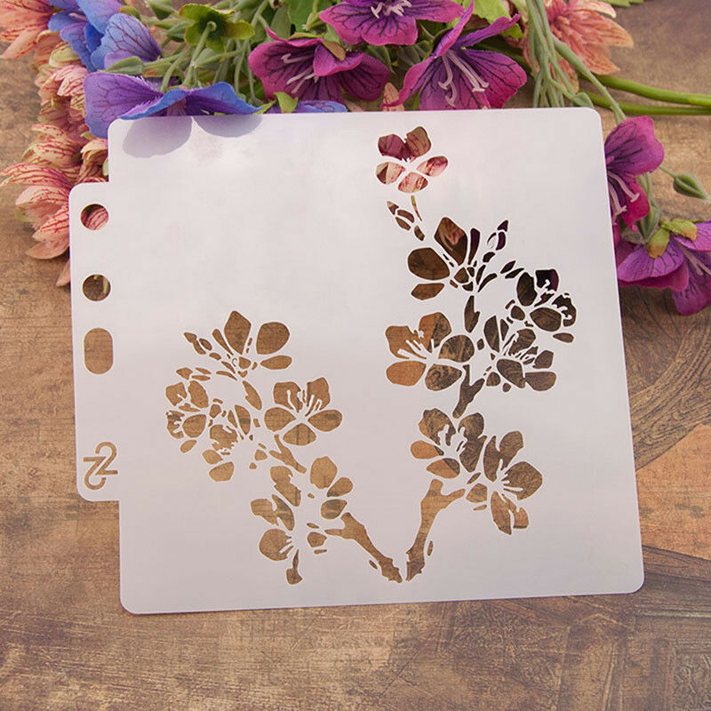 Reusable flowers Stencil Airbrush Art DIY Home Decor Scrapbooking Album CrafADD