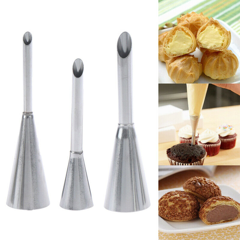 3pcs Puff Piping Nozzles Stainless Steel Cake Decor Tips Pastry Piping No.l8