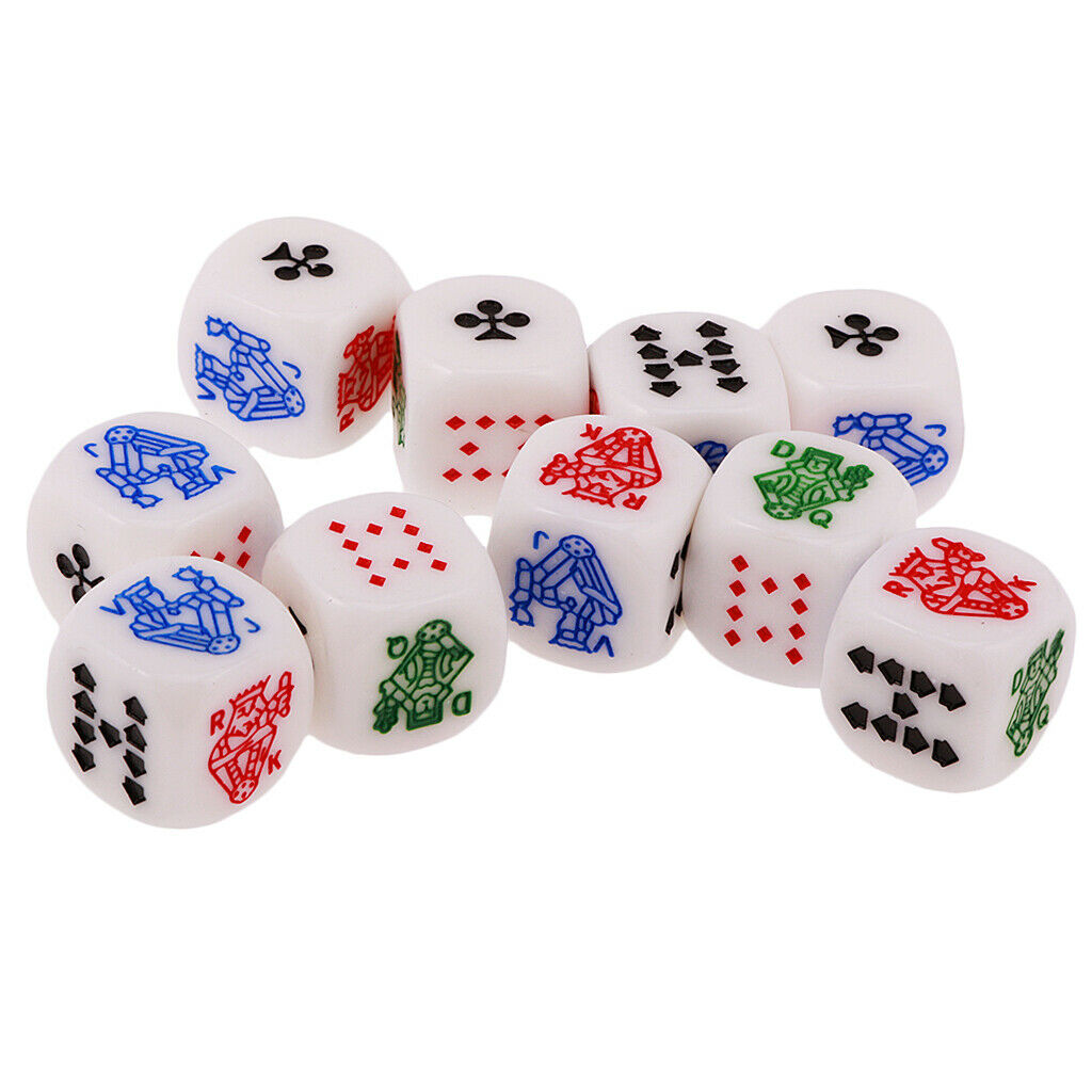 Lots 10 6 Sided Poker Card Dice Casino Poker Favours Prop Tabletop Supplies