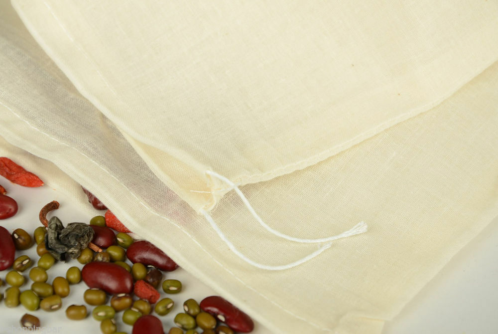 50-Pack Cotton Muslin Drawstring Reusable Bags Bath Soap Herbs Tea 4x6inch