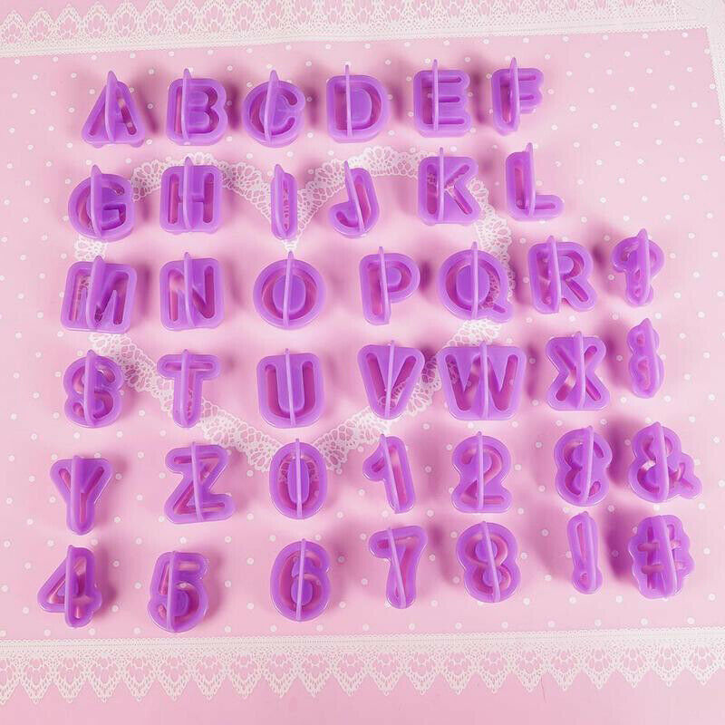 40Pcs Chocolate Moulds Alphabet Letter Cookie Cutters Cake Decorating Molds