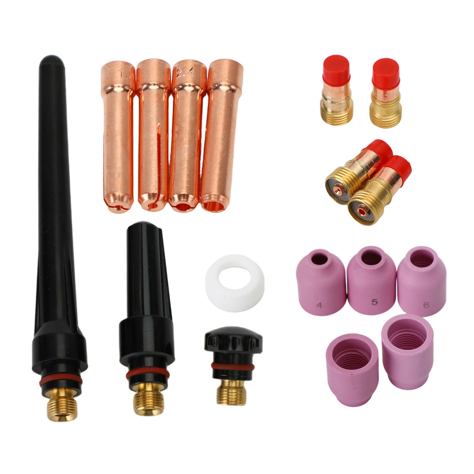 17Pcs Stubby Gas Lens Kit .040"-1/8" Tig Welding Torch 17/18/26