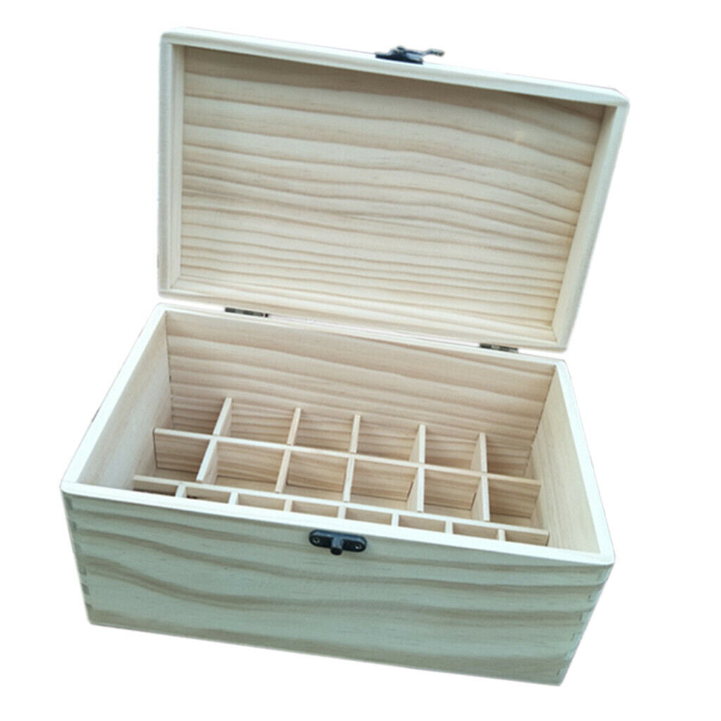 Wooden Box for Essential Oil Storage Organizer Holds 28 Bottles for