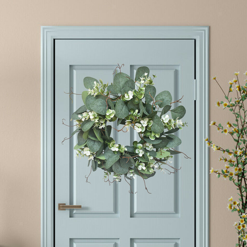 Eucalyptus Wreath Artificial Green Leaves Garland Hanging Wall Window Decor