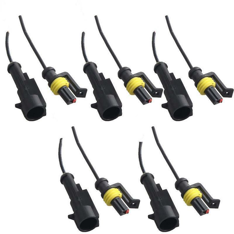 5sets of 1 Pin Way Car Sealed Waterproof Electrical Wire Auto Connector Plug Kit