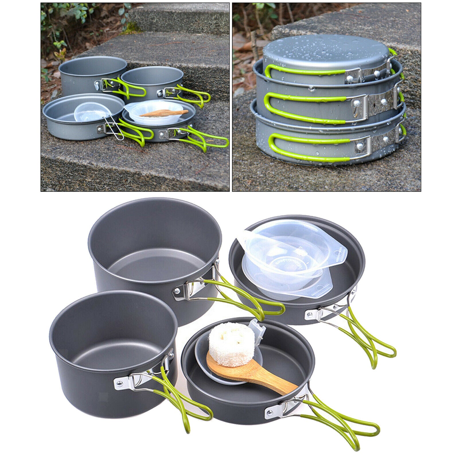 11in1 Camping Cookware Kit 2-3 Persons Aluminium Cooking Pot Cook Equipment