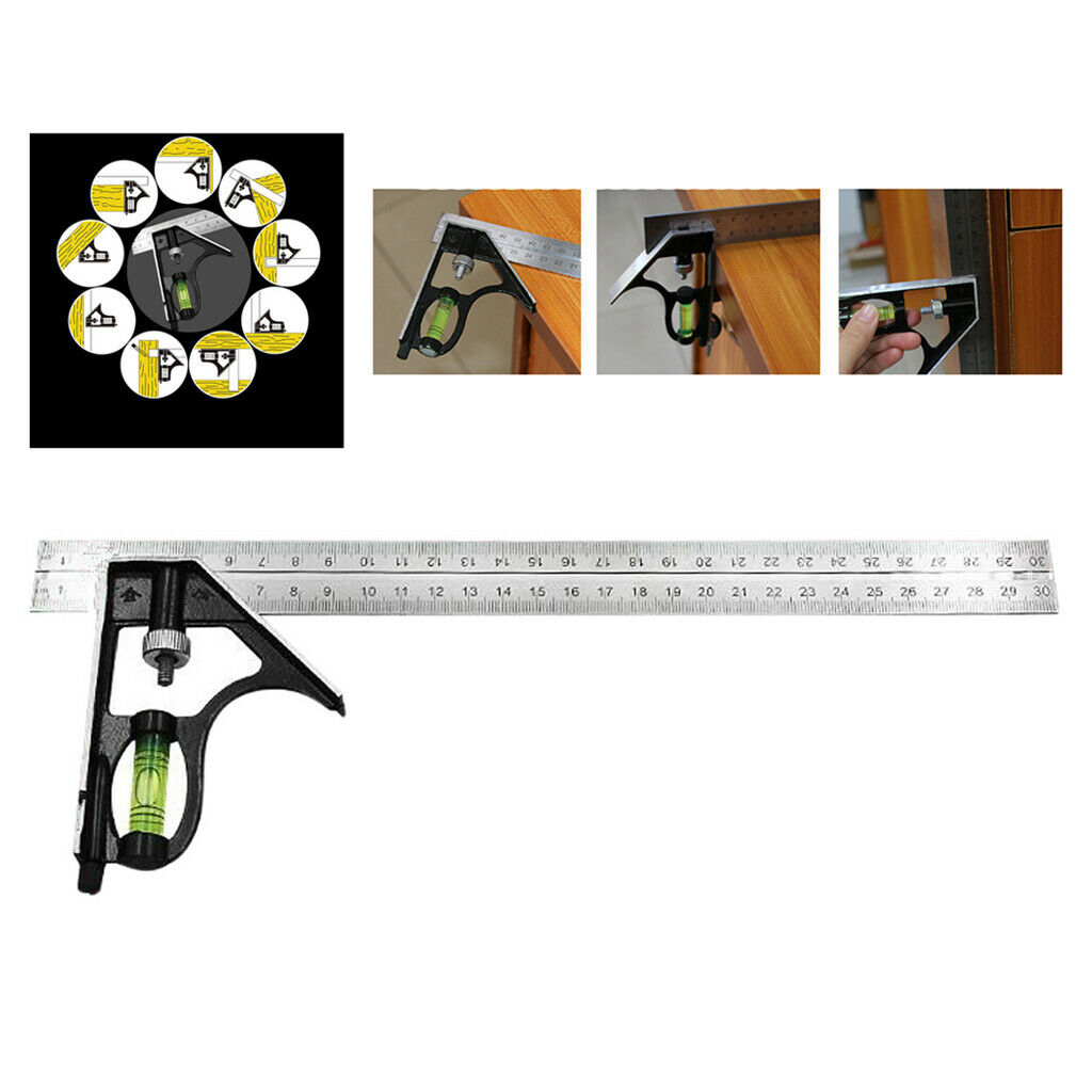 300mm Combination Angle Ruler Angle Protractor Layout Tools Spirit Level
